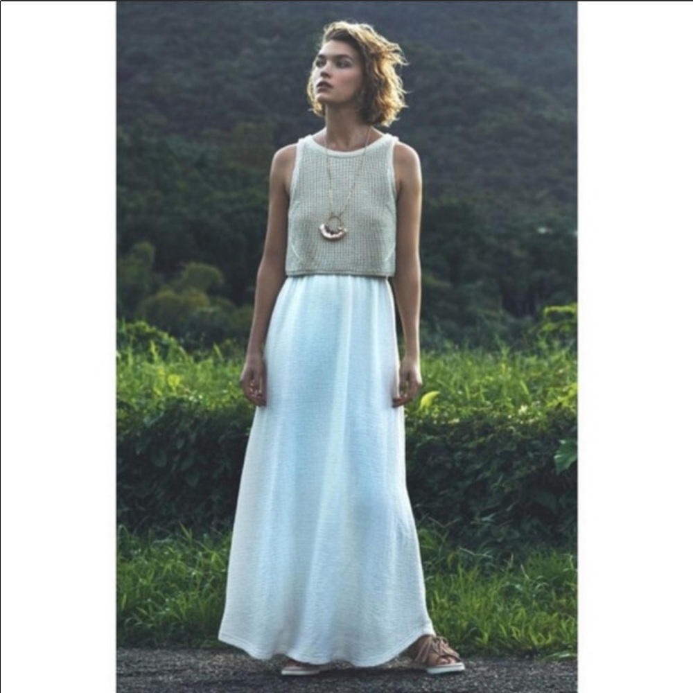 Anthropologie Layered Sweater Maxi Dress Sz S